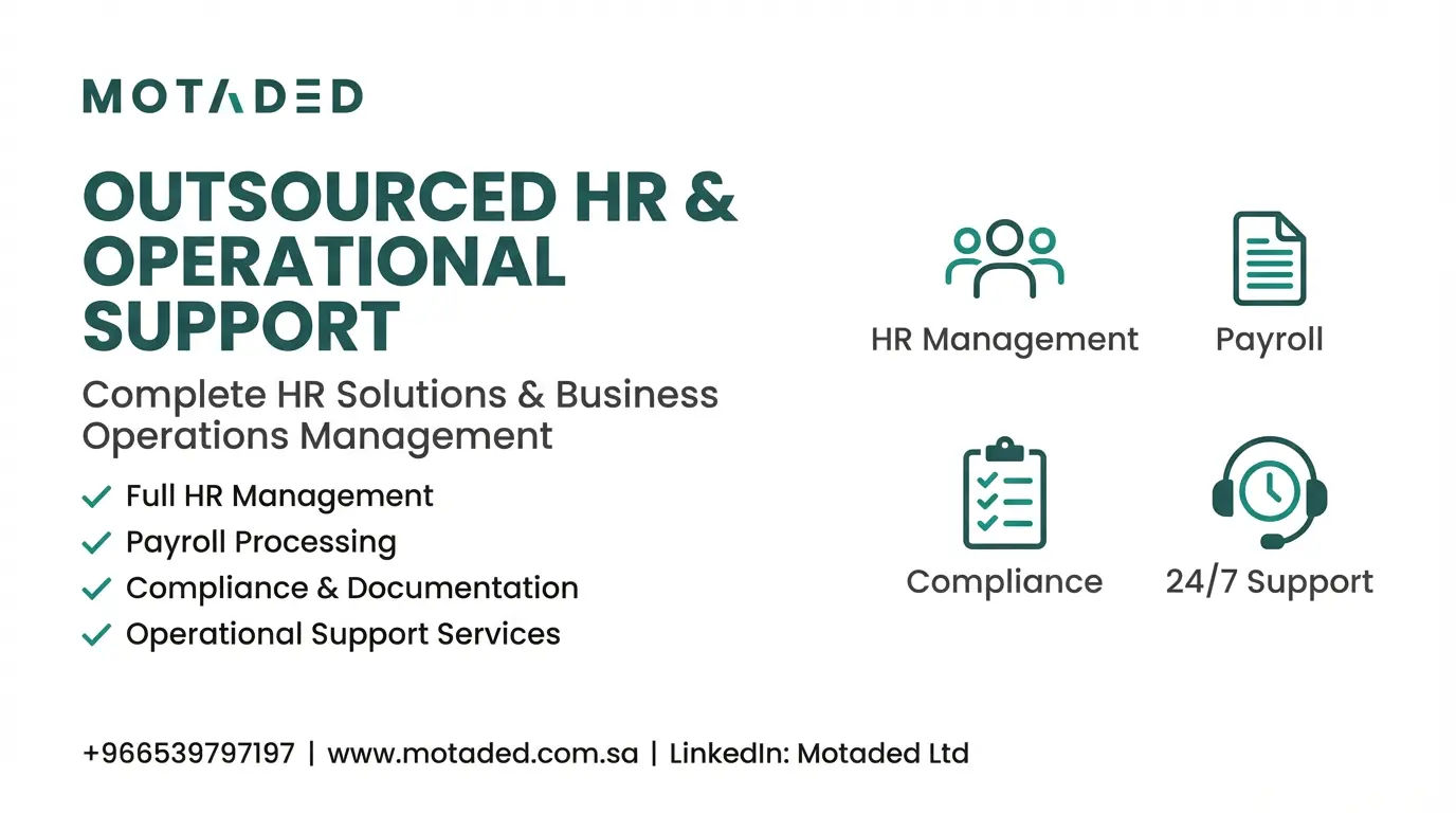 Motaded’s Guide to Outsourced HR and Operational Support for Cost Reduction in Saudi Arabia 2026